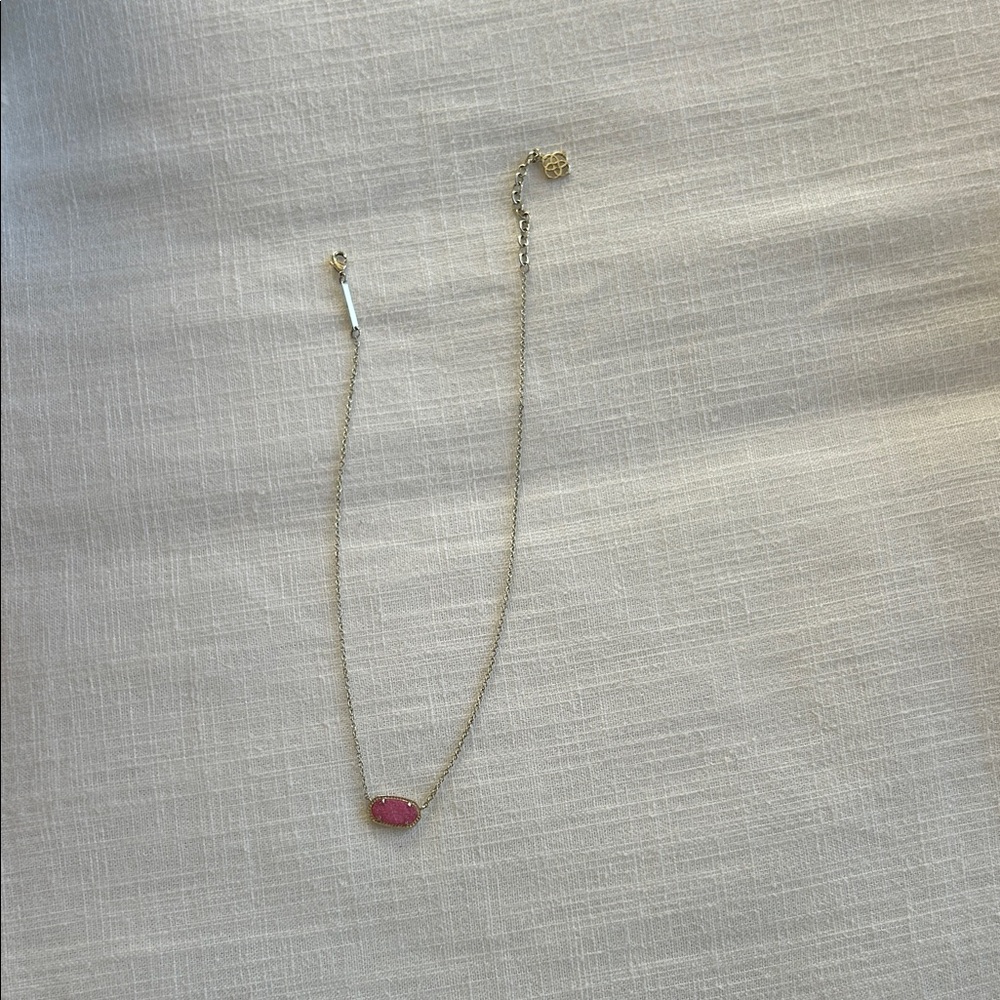 Kendra Scott Gold Necklace with Pink Pendant